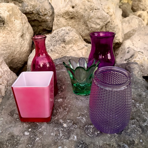 Vintage Pink Milk Glass Vase Square Retro Groovy Flower Decor Accessory Trendy - Picture 3 of 17